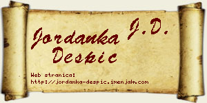 Jordanka Despić vizit kartica